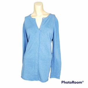 Gap Long Sleeve Blue Cardigan with Hidden Snaps